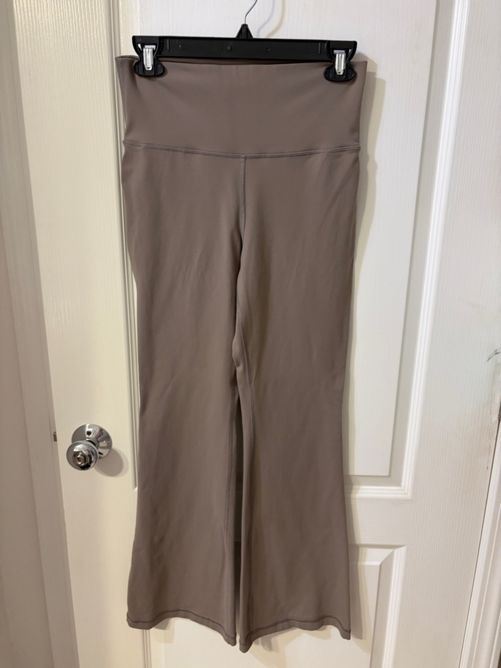 Aritzia TnAction High-Rise Flare Pants in Taupe